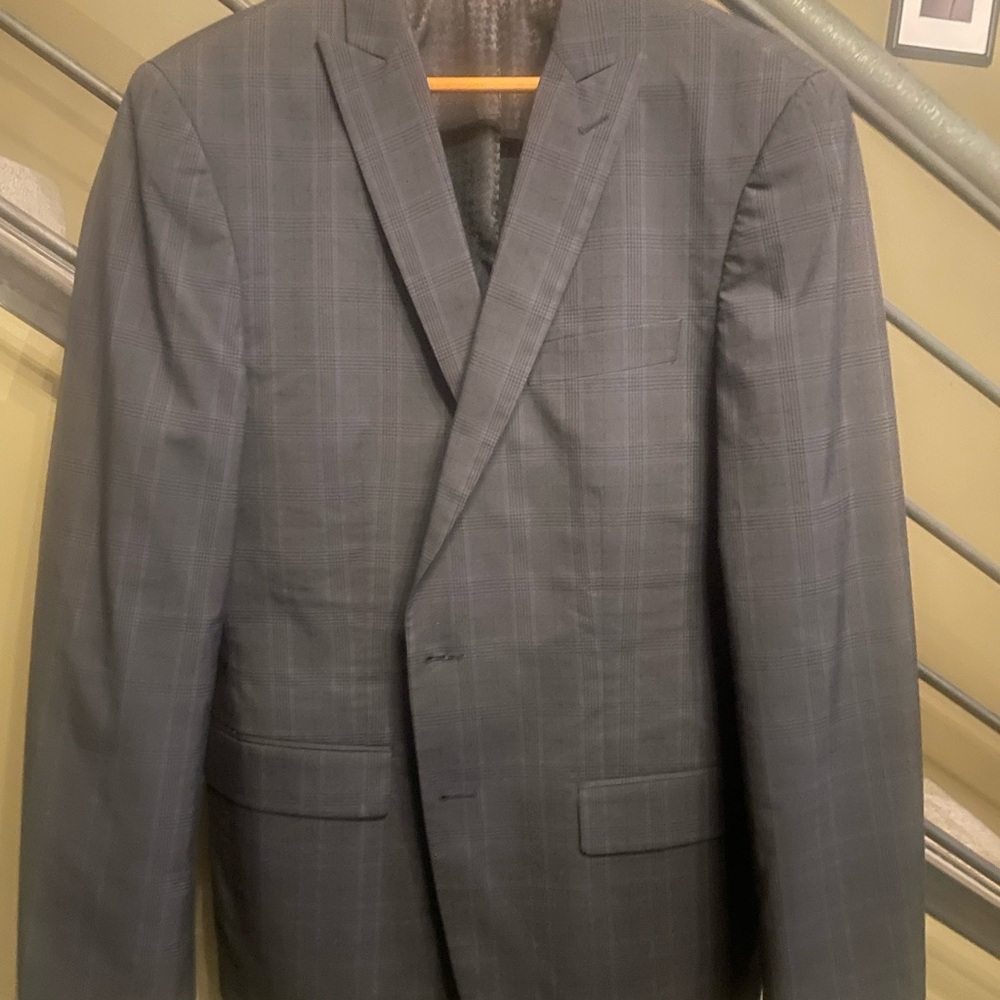 John Varvatos Charcoal Plaid Blazer
